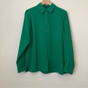 Zara Chambray Green Blouse | NWT